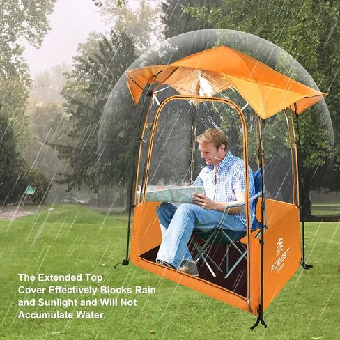 Waterproof Sports Tent with Removable Rainfly,Instant Pop Up Sport Tent,Portable and Durable Outdoor Clear Tent - 1~4 People(Blue Orange) in Saudi Arabia