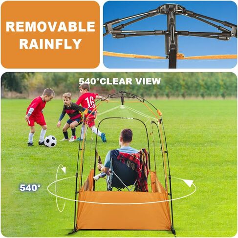Waterproof Sports Tent with Removable Rainfly,Instant Pop Up Sport Tent,Portable and Durable Outdoor Clear Tent - 1~4 People(Blue Orange) in Saudi Arabia