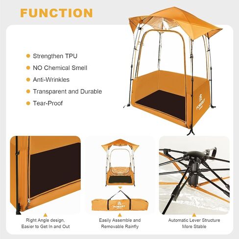 Waterproof Sports Tent with Removable Rainfly,Instant Pop Up Sport Tent,Portable and Durable Outdoor Clear Tent - 1~4 People(Blue Orange) in Saudi Arabia
