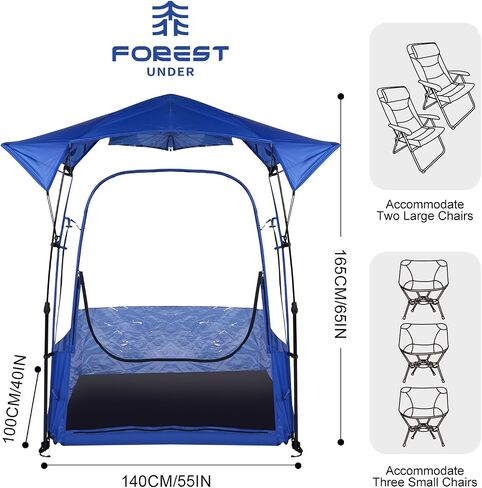 Waterproof Sports Tent with Removable Rainfly,Instant Pop Up Sport Tent,Portable and Durable Outdoor Clear Tent - 1~4 People(Blue Orange) in Saudi Arabia