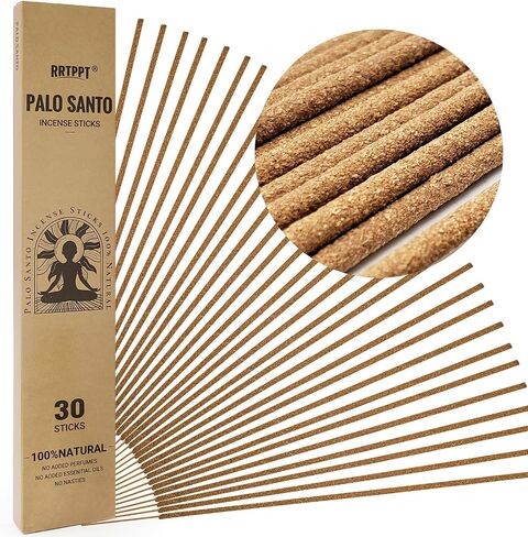 Palo Santo Incense Sticks (30 Sticks), 100% Natural sustainably harvested Peruvian Palo Santo, Suitable for Meditation, Relaxation, and Spiritual Purification in Saudi Arabia