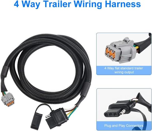 WATERWICH 4-Way Flat Trailer Wiring Harness Compatible with 2005-2022 Nissan Frontier 2005-2010 Pathfinder 2005-2015 Xterra 2009-2012 Suzuki Equator in Saudi Arabia
