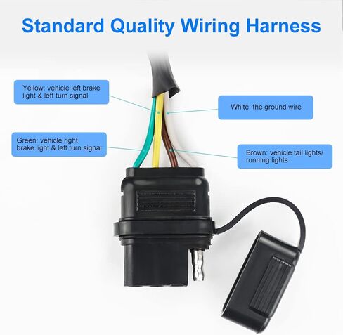 WATERWICH 4-Way Flat Trailer Wiring Harness Compatible with 2005-2022 Nissan Frontier 2005-2010 Pathfinder 2005-2015 Xterra 2009-2012 Suzuki Equator in Saudi Arabia