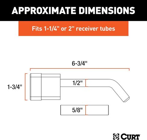 CURT 23024 Trailer Hitch Lock, 1/2-Inch Pin Diameter, 5/8-Inch Adapter, Fits 1-1/4 or 2-Inch Receiver in Saudi Arabia