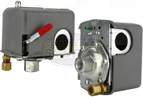 مفتاح ضغط Pumptrol مربع D لضاغط الهواء المضغوط 9013FHG12J52M1X 95-125 رطل لكل بوصة مربعة مع أداة التفريغ ورافعة التشغيل/الإيقاف (Paks) in Kuwait