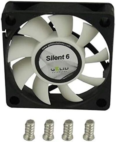 مروحة كمبيوتر Gelid Solutions Silent 6 - 60 مم، 3 Pin Molex، 60x60x15.5 مم، سرعة المروحة: 3200 دورة في الدقيقة، محمل مائي، FN-SX06-32، هادئ جدًا، مستوى الضوضاء 24 ديسيبل، اللون أسود in Kuwait