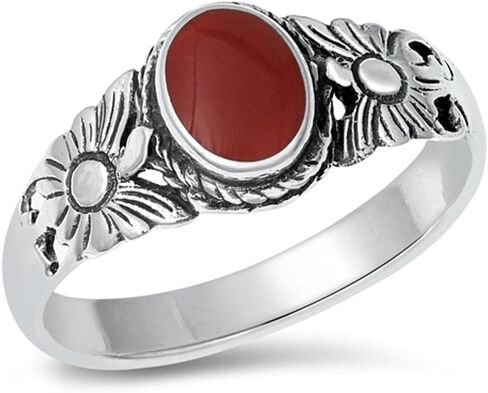 CHOOSE YOUR COLOR Sterling Silver Flower Ring in Saudi Arabia