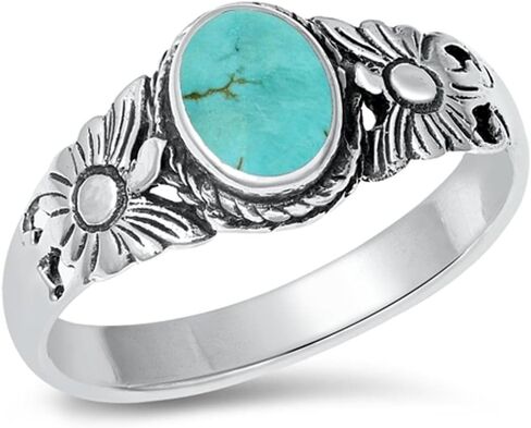 CHOOSE YOUR COLOR Sterling Silver Flower Ring in Saudi Arabia