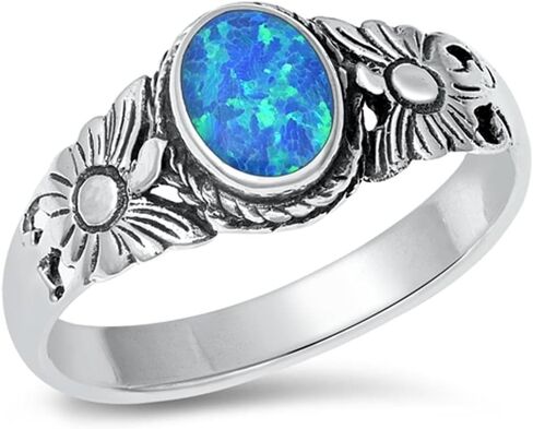 CHOOSE YOUR COLOR Sterling Silver Flower Ring in Saudi Arabia