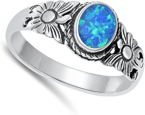 CHOOSE YOUR COLOR Sterling Silver Flower Ring in Saudi Arabia
