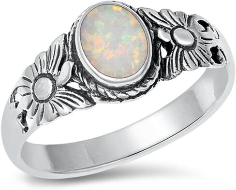 CHOOSE YOUR COLOR Sterling Silver Flower Ring in Saudi Arabia