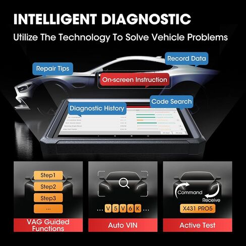 LAUNCH X431 PRO5 with Free J2534 ECU Reprogramming Tool for OEM Reprogramming and Diagnostics, 50+ Reset,OE-Level All Systems Bi-Directional Scanner for CANFD/DOIP/Heavy Duty Truck Scanner in Saudi Arabia