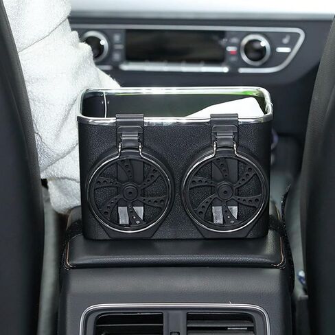 Car Armrest Storage Box with 4 Cup Holders, 2024 New Armrest Storage Box for Your Car, Universal Center Console Cup Holders Multifunctional Car Side Organizer for Water Paper Towels Cellphone (Black) in Kuwait