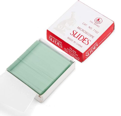 مجموعة شرائح المجهر السريعة مع 72 شريحة فارغة تم تنظيفها مسبقًا و100 غطاء زجاجي، حواف أرضية in Kuwait