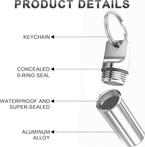 3 قطع حامل حبوب الدواء سلسلة مفاتيح صغيرة لحبوب منع الحمل سلسلة مفاتيح مقاومة للماء حاوية معدنية محمولة منظم زجاجة دواء للتخييم في الهواء الطلق والسفر صندوق حبوب الدواء in Kuwait