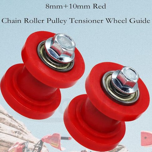Red Chain Roller Pulley Tensioner Wheel Guide (8mm+10mm) Fit For Mini Bike Atv 125cc 140cc 160cc SSR XR125 CRF50 KLX110 Pitster Pit Dirt Bike.(Red) in Saudi Arabia