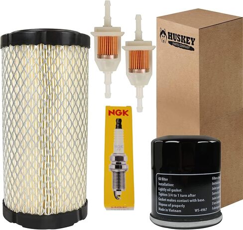 Huskey Golf Cart Tune Up Kit for Club Car Precedent 2004-Up W/ FE350 Kawasaki Motor, Includes Air Filter, Oil Filter, NGK Spark Plug, 2X Fuel Filters, Clutch Drive & Starter Generator Belt (Selective) in Saudi Arabia