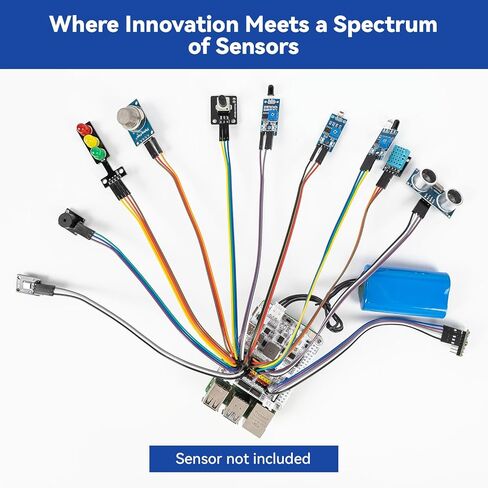 لوحة توسيع قبعة روبوت SunFounder مصممة لروبوت Raspberry Pi 4/3B+/3B/Zero W، IoT، أجهزة الاستشعار، المحركات، محرك سيرفو، بطارية قابلة لإعادة الشحن، 5V2A، مكبر صوت، ADC، PWM، IIC، UART، SPI in Kuwait