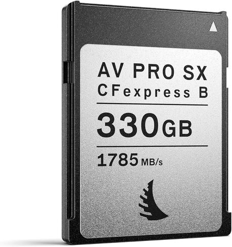 Angelbird - AV PRO CFexpress B SX - 330 جيجابايت - بطاقة ذاكرة CFexpress Type B - أداء عالي السرعة - للتصوير الفوتوغرافي والفيديو المتتابع - ما يصل إلى 12K+ RAW in Kuwait
