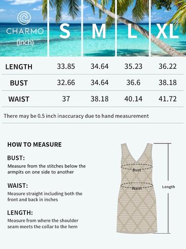 Charmo Women's Crochet Swimsuit Cover Up Bathing Suit Knit Summer Dress Beach Vacation Outfit 2024 in Saudi Arabia