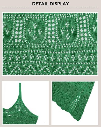 Pinup Fashion Swimsuit Cover Up Women Sexy Crochet Sleeveless Spaghetti Strap Coverup in Saudi Arabia