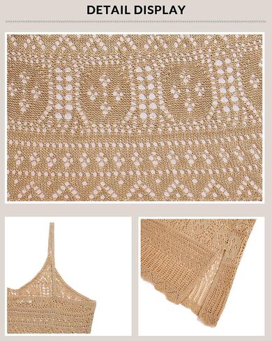 Pinup Fashion Swimsuit Cover Up Women Sexy Crochet Sleeveless Spaghetti Strap Coverup in Saudi Arabia