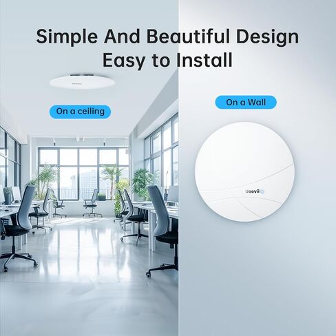 Ultra-Thin Wi-Fi 6 Access Point, 802.11ax, 2.4G 574Mbps + 5G 2400Mbps, POE 802.3af/at, 12V DC Power, MU-MIMO, OFDMA, 15KV ESD Protection, Seamless Mesh Roaming in Kuwait