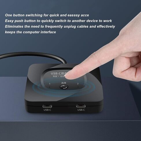 محول USB C، محول USB C ثنائي الاتجاه 2 في 1 خارج 8K 60 هرتز عالي الدقة من النوع C مع مؤشر طاقة لأجهزة الكمبيوتر، يدعم نقل البيانات ثنائي الاتجاه USB3.1 Cen2 بسرعة 10 جيجابت في الثانية in Saudi Arabia