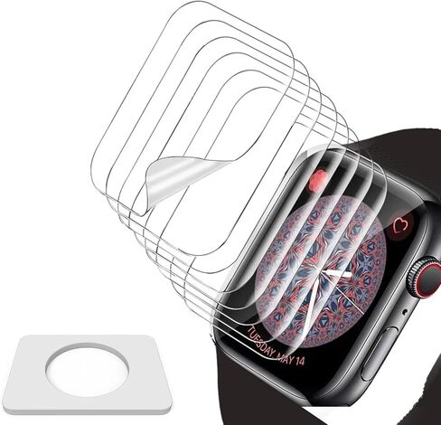 8 Pack for Apple Watch Screen Protector 45mm Series 9/8/7, [Strong Asorption] [Upgrade Flexible Film][Bubble Free] iWatch Anti-Scratch Protection HD Clear Cover in Kuwait