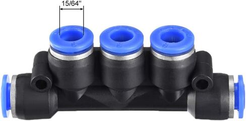 uxcell Plastic Inline Manifold Union Push to Connect Tube Fittings 6mm or 15/64" OD Push Lock 5pcs in Saudi Arabia