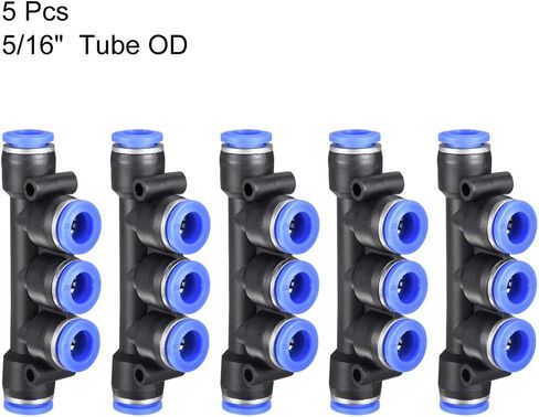 uxcell Plastic Inline Manifold Union Push to Connect Tube Fittings 6mm or 15/64" OD Push Lock 5pcs in Saudi Arabia
