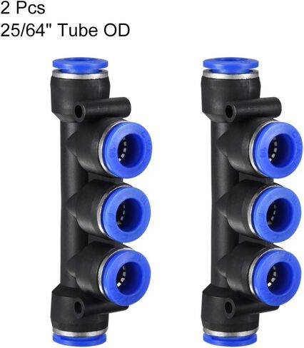 uxcell Plastic Inline Manifold Union Push to Connect Tube Fittings 6mm or 15/64" OD Push Lock 5pcs in Saudi Arabia