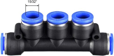 uxcell Plastic Inline Manifold Union Push to Connect Tube Fittings 6mm or 15/64" OD Push Lock 5pcs in Saudi Arabia