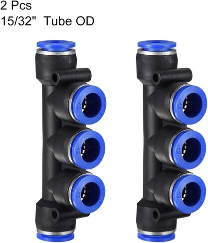 uxcell Plastic Inline Manifold Union Push to Connect Tube Fittings 6mm or 15/64" OD Push Lock 5pcs in Saudi Arabia