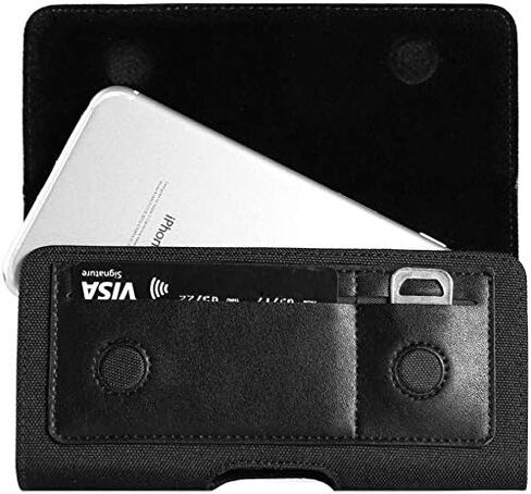 Nylon Cell Phone Holster Pouch Belt Clip Case Holder with Card Slots for iPhone 15 14 13 12 11 Pro Max, Samsung Galaxy A15 5G S24 Plus S20 S23 Fe Note 20 A53 5G A54 5G A22 A32 A52 A51 Pixel 8 7a 6a in Saudi Arabia