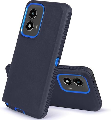 متوافق مع حافظة Motorola Moto G Stylus 5G 2024 مع حافظة حزام بمشبك، حافظة واقية شديدة التحمل من الدرجة العسكرية مع واقي شاشة مدمج (أزرق) in Kuwait