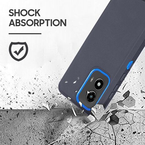 متوافق مع حافظة Motorola Moto G Stylus 5G 2024 مع حافظة حزام بمشبك، حافظة واقية شديدة التحمل من الدرجة العسكرية مع واقي شاشة مدمج (أزرق) in Kuwait