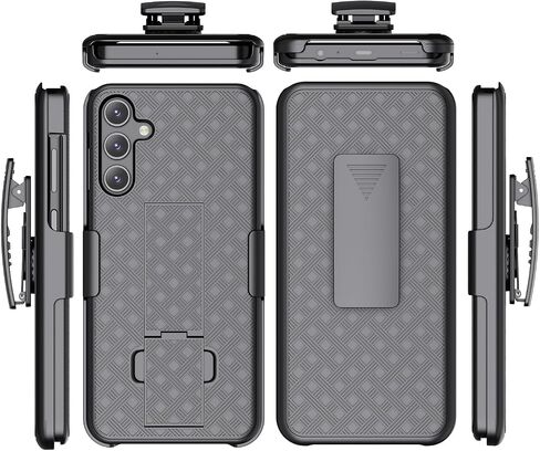 Samsung Galaxy A15 5G Phone Case, Galaxy A15 Belt Clip Holster Case Slim Combo Shell with Kickstand Swivel Belt Clip Holster Rugged Protective Cover for Samsung Galaxy A15 2024 Release, Black in Saudi Arabia