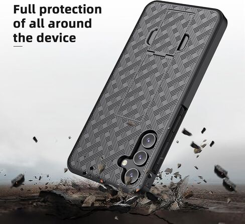 Samsung Galaxy A15 5G Phone Case, Galaxy A15 Belt Clip Holster Case Slim Combo Shell with Kickstand Swivel Belt Clip Holster Rugged Protective Cover for Samsung Galaxy A15 2024 Release, Black in Saudi Arabia