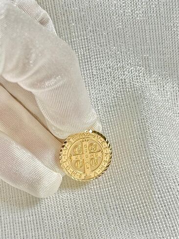 JEWELHEART 14K الذهب الحقيقي سانت بنديكت ميداليات 14 مم 18 مم 20 مم 25 مم قطع الماس سان بينيتو قلادة ساحرة للرجال والنساء والأولاد والبنات ميدالية دينية على الوجهين in Kuwait