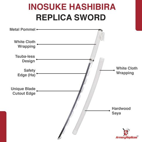 Armory Replicas™ - مجموعة Demon Slayer Katana - نسخة طبق الأصل من سيوف الـ Nine Hashira - شفرات مصنوعة يدويًا من الفولاذ الكربوني بأغماد خشبية - مقتنيات الرسوم المتحركة in Kuwait