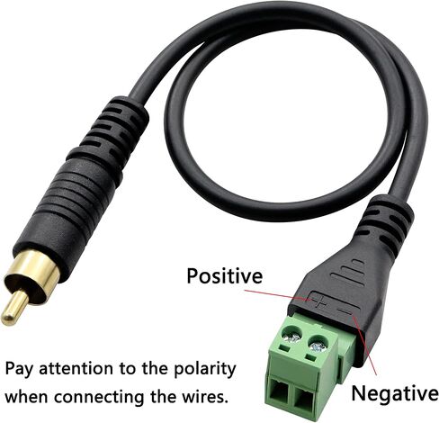 GELRHONR 1Ft RCA Male Plug to AV Screw Terminal Cable, Free-Soldering,Phono RCA Cable Audio Adapter to 2 Screw Terminal Female Audio/Video Connector-2PCS in Saudi Arabia