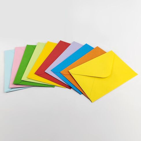 50 Pcs Gift Card Envelopes, Assorted Color Mini Envelopes with Gummed Closure for Business Cards Gift Cards Small Notes Cards (4 x 2.7 Inches) in Saudi Arabia