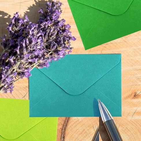 50 Pcs Gift Card Envelopes, Assorted Color Mini Envelopes with Gummed Closure for Business Cards Gift Cards Small Notes Cards (4 x 2.7 Inches) in Saudi Arabia
