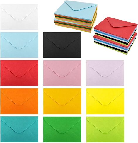 50 Pcs Gift Card Envelopes, Assorted Color Mini Envelopes with Gummed Closure for Business Cards Gift Cards Small Notes Cards (4 x 2.7 Inches) in Saudi Arabia