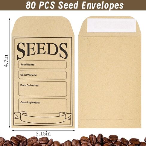 80 قطعة من مغلفات البذور، حقيبة حزمة بذور ذاتية الغلق، 3.1 × 4.7 بوصة، عبوات بذور صغيرة لبذور الخضروات الزهرية in Kuwait