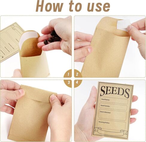 80 قطعة من مغلفات البذور، حقيبة حزمة بذور ذاتية الغلق، 3.1 × 4.7 بوصة، عبوات بذور صغيرة لبذور الخضروات الزهرية in Kuwait
