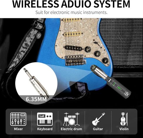 XTUGA SF-1 Wireless XLR Transmitter and Receiver UHF Wireless Guitar Transmitter Receiver with 48V Power Supply, Rechargeable Mic Adapter for Dynamic Microphone Condener MIC Audio Mixer in Saudi Arabia