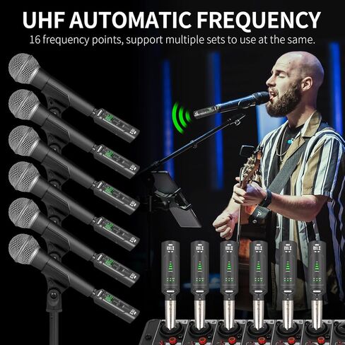 XTUGA SF-1 Wireless XLR Transmitter and Receiver UHF Wireless Guitar Transmitter Receiver with 48V Power Supply, Rechargeable Mic Adapter for Dynamic Microphone Condener MIC Audio Mixer in Saudi Arabia