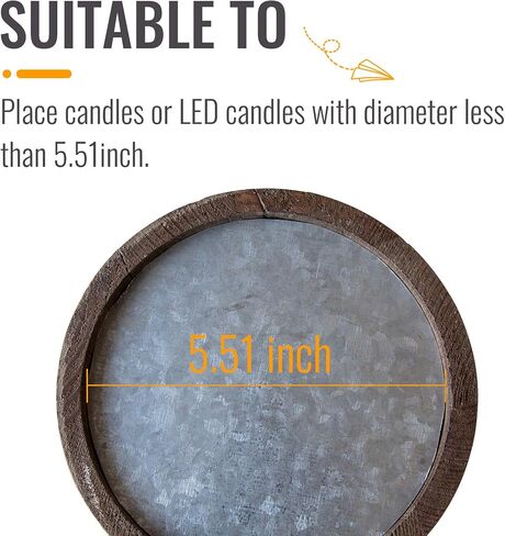 Farmhouse Antique Candle Holder for Pillar Candle, Vintage Wooden Pillar Candle Holder,Rustic Candlestick Holder for Table Centerpiece,Coffee Table Decor (6.7" x 6.7" x 7.1") in Kuwait